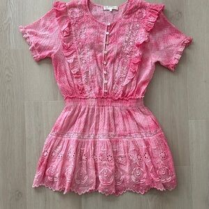LoveShackFancy Sheldon Dress in Fuchsia
